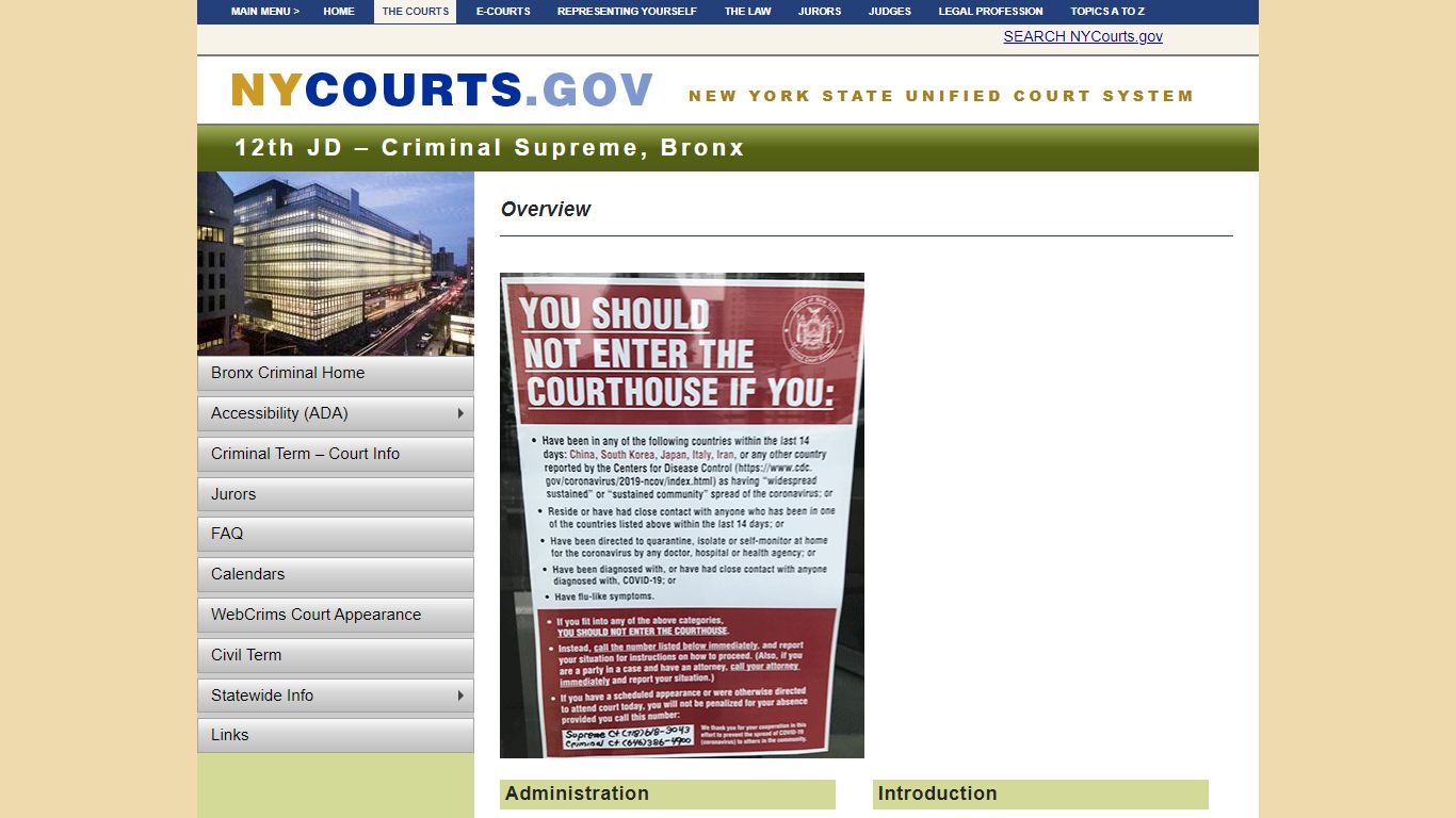 12 JD Bronx Criminal Term Home Page | NYCOURTS.GOV - Judiciary of New York